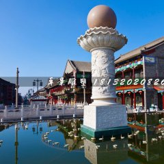 风水球石雕,景区景观石雕
