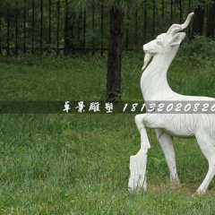 山羊石雕,大理石公园动物雕塑