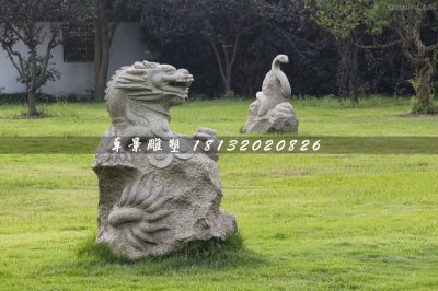 十二生肖石雕，大理石动物雕塑 (2)