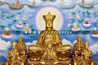 地藏菩萨铜雕，鎏金铜佛像