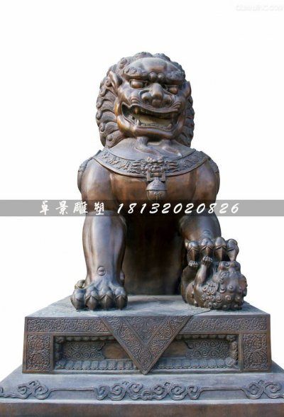 北京狮铜雕，铜狮子雕塑 (2)