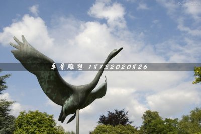 天鹅铜雕，公园动物铜雕