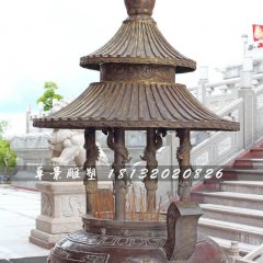 香炉铜雕,寺庙三足铜香炉