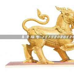铸铜麒麟雕塑,广场神兽铜雕