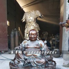 大肚弥勒佛铜雕,寺庙坐式佛像