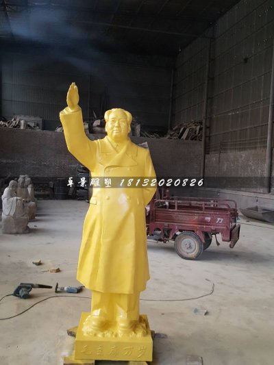 毛主席挥手雕塑，玻璃钢伟人雕塑 (1)