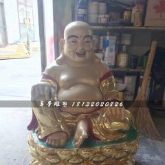 弥勒佛玻璃钢雕塑,彩绘佛像