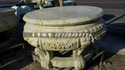 大理石圆桌，公园圆桌雕塑 (2)