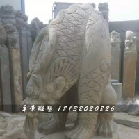 大理石负屃雕塑，神兽石雕