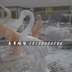 石雕仙鹤,大理石动物雕塑