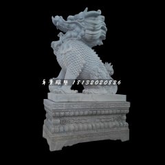 戏球麒麟石雕,青石麒麟雕塑