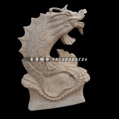 鯉魚變龍石雕,砂巖鯉魚躍龍門