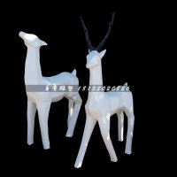 抽象小鹿雕塑，玻璃钢动物雕塑