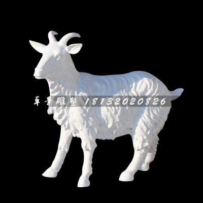 白山羊雕塑，玻璃钢动物雕塑 (1)
