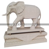 石头大象雕塑，汉白玉石雕大象