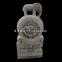 大象门墩石雕,仿古石抱鼓雕塑