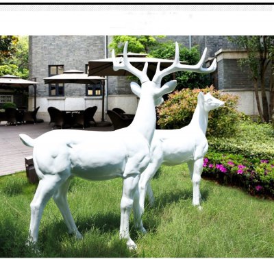 玻璃钢鹿雕塑，公园动物雕塑 (2)
