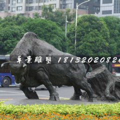 開荒牛銅雕,動物銅雕