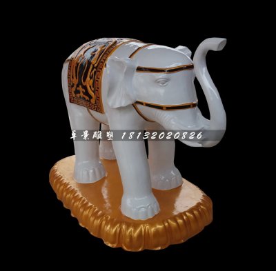 吉祥大象雕塑，玻璃钢大象雕塑 (3)