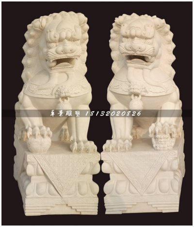 北京狮石雕，汉白玉北京狮