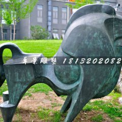 青銅牛,公園抽象動物雕塑