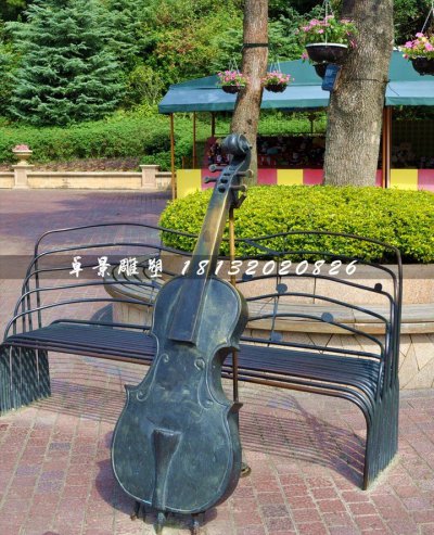 大提琴铜雕，公园景观铜雕