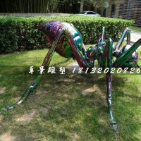 不锈钢蜘蛛雕塑，公园动物雕塑