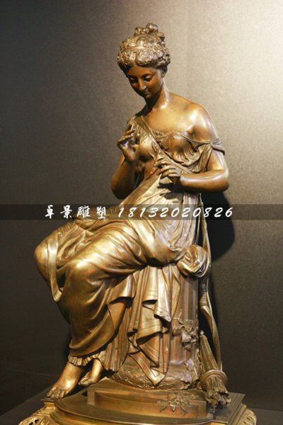 西方美女铜雕，公园人物铜雕 (2)