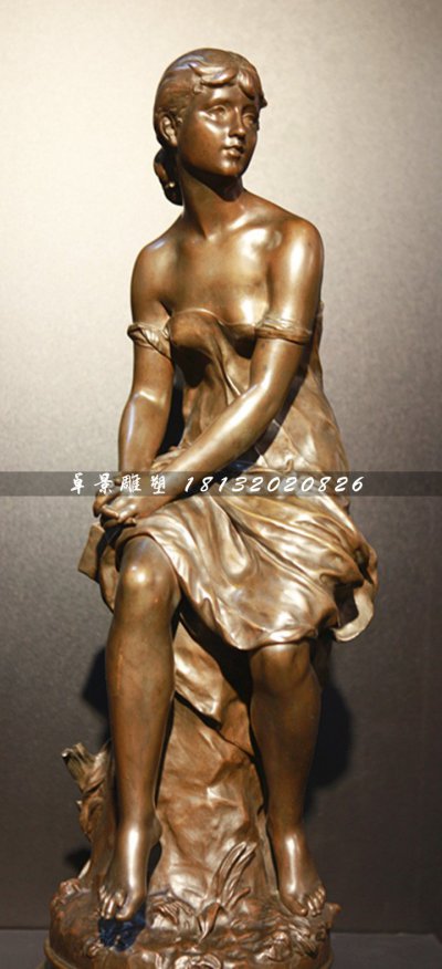 西方美女铜雕，公园人物铜雕 (3)