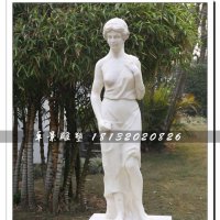 汉白玉美女石雕，公园人物雕塑