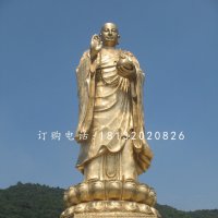 地藏王菩萨铜雕，大型立式铜佛像