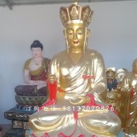 地藏王铜雕，彩绘地藏菩萨铜雕