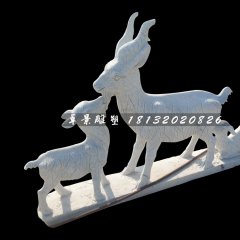 山羊石雕,公园动物石雕