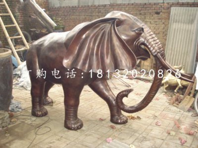 公园大象铜雕铸铜动物雕塑 (1)