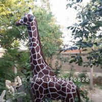 玻璃钢长颈鹿公园仿真动物雕塑