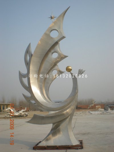 不锈钢抽象凤凰公园抽象雕塑
