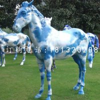 彩绘小马雕塑玻璃钢动物雕塑