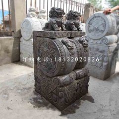 狮子抱鼓石,仿古门墩