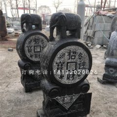 抱鼓石雕塑,小象门墩雕塑