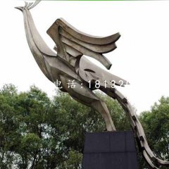 不锈钢凤凰,公园抽象动物雕塑