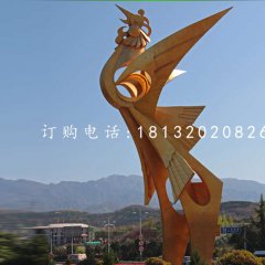 凤凰雕塑,广场不锈钢雕塑