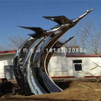 不锈钢飞翔的天鹅雕塑，公园不锈钢雕塑