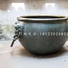 水缸铜雕,青铜水缸雕塑
