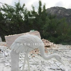 公园仙鹤石雕,汉白玉仙鹤