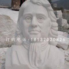 牛顿胸像石雕,汉白玉西方名人