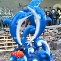 海豚雕塑，玻璃钢小鱼雕塑