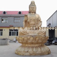 坐式铜观音,大型菩萨雕塑
