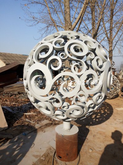 景观镂空球雕塑不锈钢广场雕塑 (3)