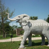 公园大象石雕大理石动物雕塑
