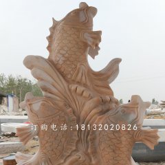 噴水魚石雕,公園景觀石雕